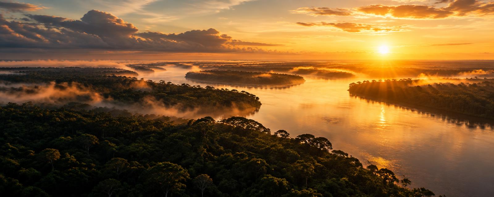 Amanhecer sobre a Amazônia